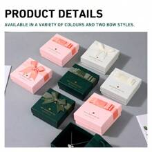Caja de exhibición y almacenamiento de joyas, con diversos estilos de cajas de regalo, cajas de almacenamiento de joyas con moño, para guardar anillos, collares, pulseras, aretes, etc.