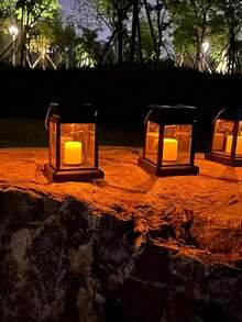 太阳能LED铜线星光灯，防水户外吊灯，假蜡烛灯，灯笼，庭院灯，适用于别墅，装饰，复古，氛围灯，阳台，氛围小夜灯