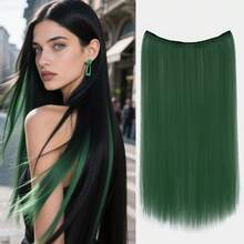 4pcs/Set Multi-Color Clip-In Hair Extensions - Shiny Pre-Straightened Synthetic Hair Extensions, Suitable For Music Festivals, Halloween, Christmas Parties, Rave Parties And Daily Wear (Single Piece, 10+ Colors) - Multicolor - View 14