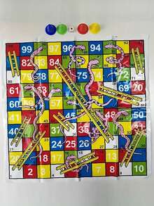 1pc Snake Ladder Board Game - Ideal For Improving Parent-Child Relationship And Strategic Skills - Multicolor - View 5