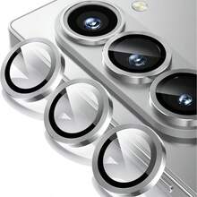 1 片相机镜头保护膜适用于三星 Z Fold 6/Z Fold 5/Z Flip 6，超清晰钢化玻璃，防刮后置摄像头屏幕保护膜，防震，黑色、银色、彩色、CD 图案，金属框架，易于安装适用于日常防护、办公室、家用手机摄像头盖防水防摔防摔防指纹全覆盖