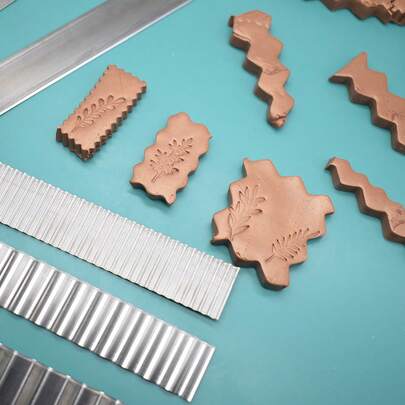 Cortadores de arcilla polimérica flexible de acero al carbono, herramientas de corte y rebanado de arcilla polimérica para dar forma, modelado y escultura en DIY. Forma de onda para hacer encaje, perfectos para creaciones hechas a mano y proyectos artísticos