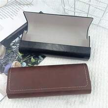 Simple English Style Glasses Box Pu Leather Student Myopia Portable Pressure Glasses Storage Box Sunglasses Box, Gender Reveal Party, Perfect For Birthdays, Weddings, Parties, The Perfect Gift For Colleagues, Friends, And Family, Back To School - Coffee Brown - View 2