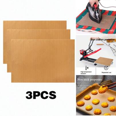 3 tờ cho máy ép nhiệt, giấy chuyển nhiệt 12" X 16" cho máy ép nhiệt áo phông, tấm chống dính chịu nhiệt