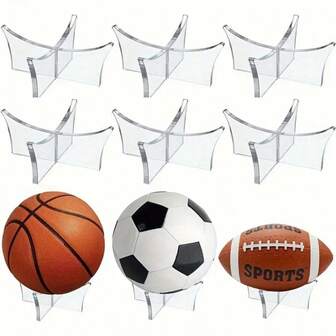 1pc Acrylic Ball Display Stand - Durable Cross Design Holder Suitable For Soccer, Basketball, Baseball, Football, Rugby - Waterproof And Sturdy PMMA Material - Ideal For Sports Memorabilia Displays, Equipment Storage | Clear Acrylic Stand | Solid Structure For Various Ball Displays, Suitable For Home Gyms, Offices, Collectibles, Athletic Rooms And Commercial Spaces - Great For Gifts And Displays!