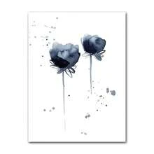 1 tấm áp phích hoa trừu tượng mực xanh lá cây nghệ thuật treo tường trên vải canvas hiện đại tối giản hình ảnh bức tranh tường trang trí phòng khung tùy chọn - Nhiều màu - Xem 16