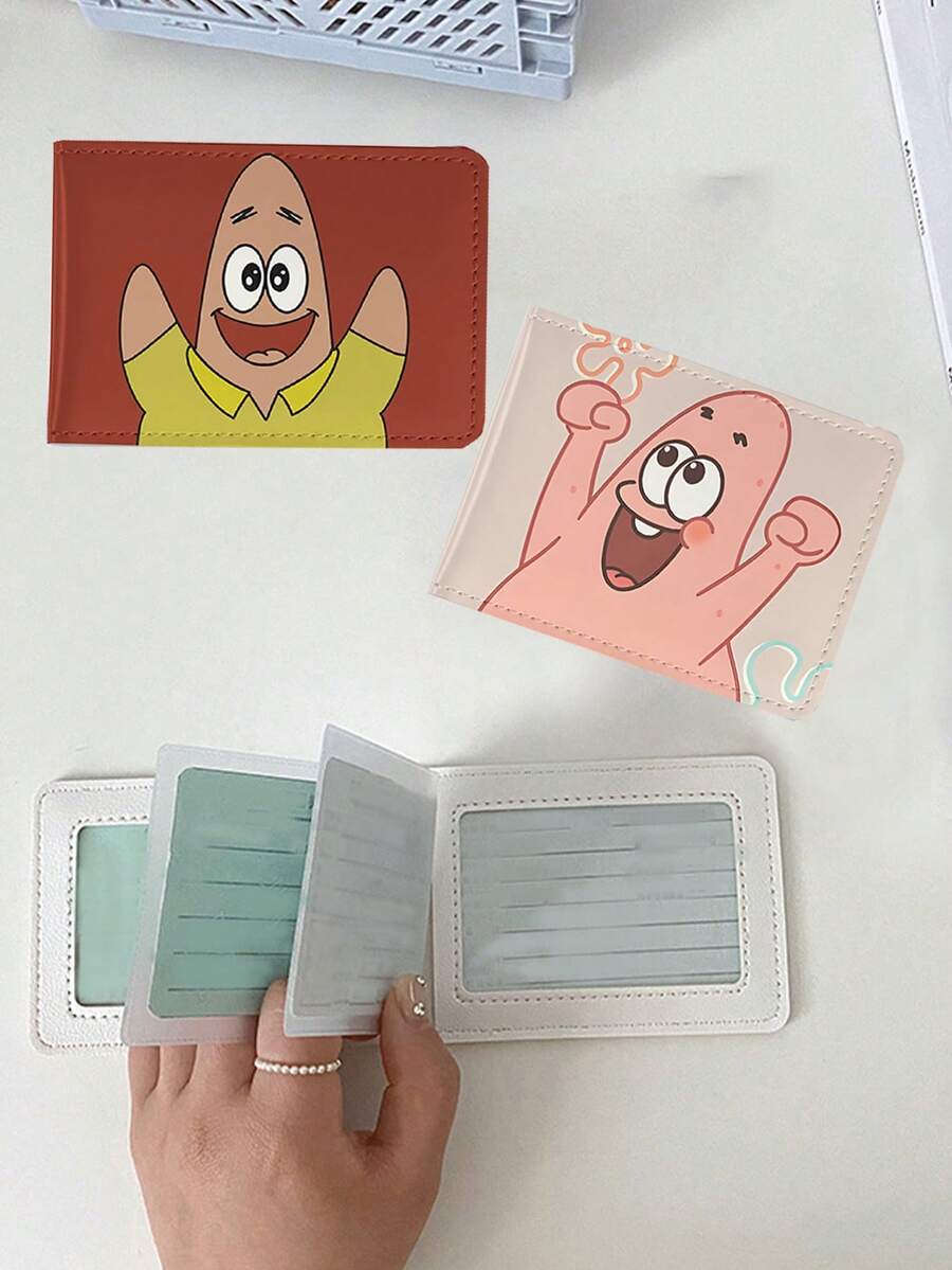 SpongeBob SquarePants Funda de piel para licencia de conducir y certificado de registro vehicular de pareja, bolsa de tarjetas 2 en 1 con diseño de Bob Esponja - Multicolor - Ver 1
