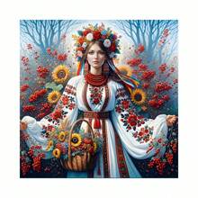 Set di pittura di diamanti 5D - Fiori e tramonti vibranti, Donne eleganti, Arte su tela senza cornice, Decorazione domestica perfetta e decorazione murale, Forniture per artigianato per principianti, Regali di compleanno ideali, Illustrazioni dettagliate su tela vibrante, Kit di pittura di diamanti