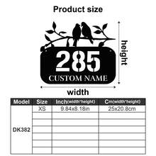 1 pieza Placa de metal personalizada con diseño de rama de árbol y pájaros con flores - Señal de dirección personalizada, número de casa, señal de dirección de jardín exterior, nombre de calle, apellido, decoración de patio - Regalo de registro, regalo para entusiastas del jardín, regalo para papá, regalo para mamá - Adornos, decoración del hogar, decoración de pared, decoración de habitación, decoración de sala de estar, decoración de dormitorio, decoración de baño, decoración de cocina, decoración de la casa, regalos personalizados, impresión gráfica - Multicolor - Ver 13