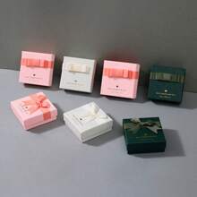 Caja de exhibición y almacenamiento de joyas, con diversos estilos de cajas de regalo, cajas de almacenamiento de joyas con moño, para guardar anillos, collares, pulseras, aretes, etc.