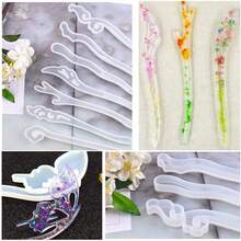 1 件发夹树脂硅胶模具发簪硅胶模具珠宝发夹模具用于发夹 DIY 制作用品。8 种类型 - 白色 - 查看 7