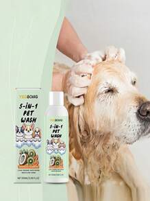 1pc/100ML 5-In-1 Pet Shampoo & Body Wash, Plant Extract Nourishing, Detangle, Suitable For Dogs & Cats, Deep Cleansing, Long-Lasting Fragrance, Antibacterial