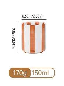 1件黑白条纹陶瓷杯碟套装，极简经典法式条纹陶瓷咖啡杯碟套装，适用于咖啡厅、厨房、下午茶、摄影、生日礼物 - 彩色 - 查看 19