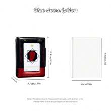 1pc Creative Black & Red Manga Style Photo Card Holder, PU Material Photo Album For 3-3.5 Inch Love And Space Qin Che Character Cards Display,Back To School,School Supplies