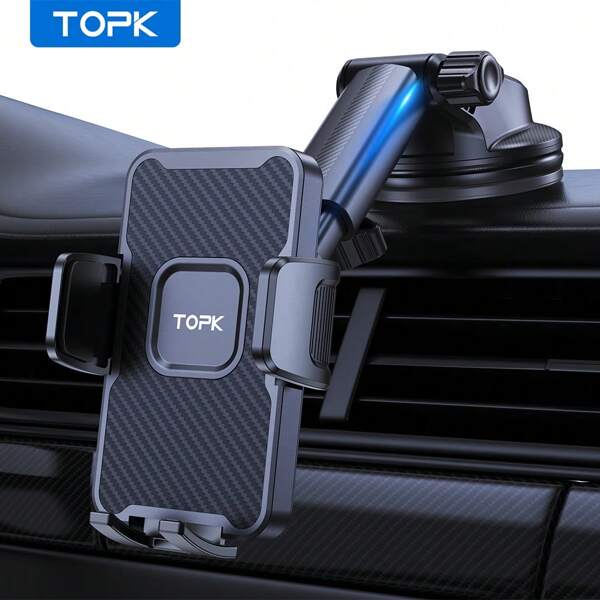 TOPK TOPK Ultra-Durable Cell Phone Holder For Car, D34N Universal Mount Dashboard Windshield Vent Compatible With IPhone 15 14 13 12 Pro Max, With Most Of The Mobile Phones