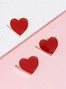 1pc Heart Give Power Letter Brooch Enamel Badge Jewelry Gift Zinc Alloy Gold Plated