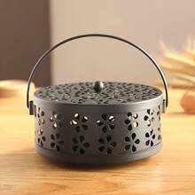 1pc Exquisite Vintage Metal Cast Iron Mosquito Coil Holder With Handle - Portable Stylish Incense Burner #HomeDecor, Tip - Resistant & Ash - Leak Proof - Perfect For #OutdoorEssentials #CampingGear & Home #VintageAesthetic" Christmas Stocking Fillers,Gifts,Funny Gifts,Ramadan,Personalised Gift, - Multicolor - View 9