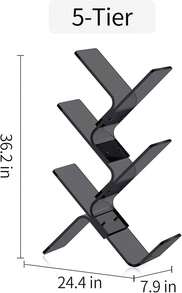 Solaround Acrylic Tree Bookcases Modern Clear Bookshelf Standing Bookcase Tree Organizer Decorative Storage Rack (Clear, 24.4'' X 7.9'' X 36.2'') - Black - View 3