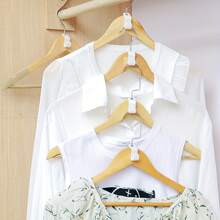 10 piezas Ganchos de conexión para perchas, ganchos de conexión para el hogar, hebilla de conexión de perchas de moda mini para perchas de ropa, conectores de ganchos en cascada, organizador de armario de plástico resistente para ahorrar espacio, hebilla de conexión apilable