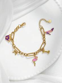 Mazuer 1 pieza Pulsera de charm elegante minimalista y versátil de oro estilo vintage para el verano y la playa, diseño chic para mujeres, regalo para el Día de la Madre, Y2K, Ramadán Eid, Acción de Gracias, Fiesta del Día de la Independencia, uso diario y casual, vacaciones