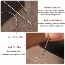 Hand Sewing Needle Kit, Leather Hand Sewing Needles And Bending Needles For Leather Sewing, Used For Home Decoration, Hand Sewing Leather Needles, Carpet And Canvas Repair