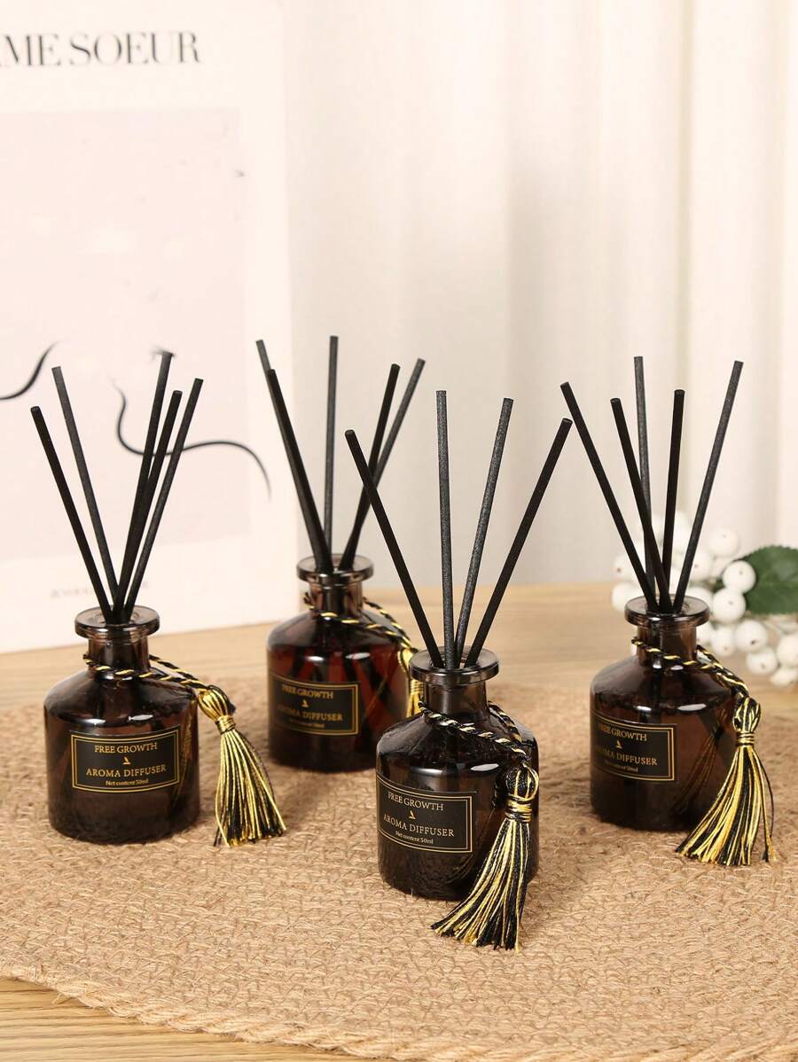 1 pezzo - Set diffusore di olio profumato senza fiamma, profumo di legno di sandalo per uso domestico dalla lunga durata, adatto per camera da letto, ambienti domestici, bagno, arredo di lusso per la casa, salotto, ecc., aromaterapia, deodorante per ambienti, diffusore, regalo, decorazione per la casa