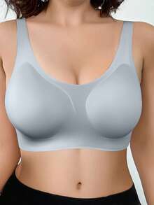 3PCS EssElegance Plus Size Push-Up Seamless Bra - Adjustable Straps & Wire-Free Support For Daily Wear, Ultra-Soft Breathable Fabric - Multicolor - View 4