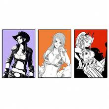 ONE PIECE 3 Pcs Popular Wall Art Anime One PiecLAW&CHOPPER, Nico Robin ,BROOK,USOPP Room Decor Aesthetic, Kit Kawaii Wall Decor, Anime Stuff For Manga Panels ( Unframed)