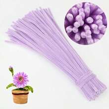 Paquete de valor de 100 piezas de limpiapipas de tela flexible de colores surtidos para suministros de manualidades y decoraciones caseras, juego de torsión con dos opciones de color, kits de flores de limpiapipas