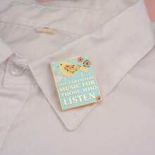 1pc Earth Composes Music For Listeners Enamel Pin Nature Enthusiast Badge Brooch Accessories, Gift Brooch For School And Graduation Seasons, Used For Backpacks, Fashion Accessories, Clothing Decoration