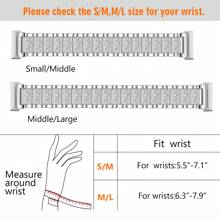 Bling Crystal Fitbit Band For Women - Rhinestone Metal Strap Compatible With Versa 3/4 & Sense 1/2 - No-Tool Adjustable Elastic Bracelet - Wedding, Cocktail, Evening Party Jewelry Watchband