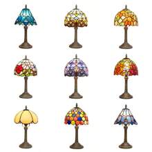 8-Inch Stained Glass Table Lamp, Retro Style Design, Suitable For Bedroom, Dormitory, Office, Study And Other Home Decoration Art (Excluding Led Bulbs)