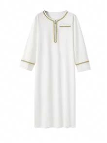 Ropa tradicional de Oriente Medio para hombres, túnica blanca - Blanco - Ver 1