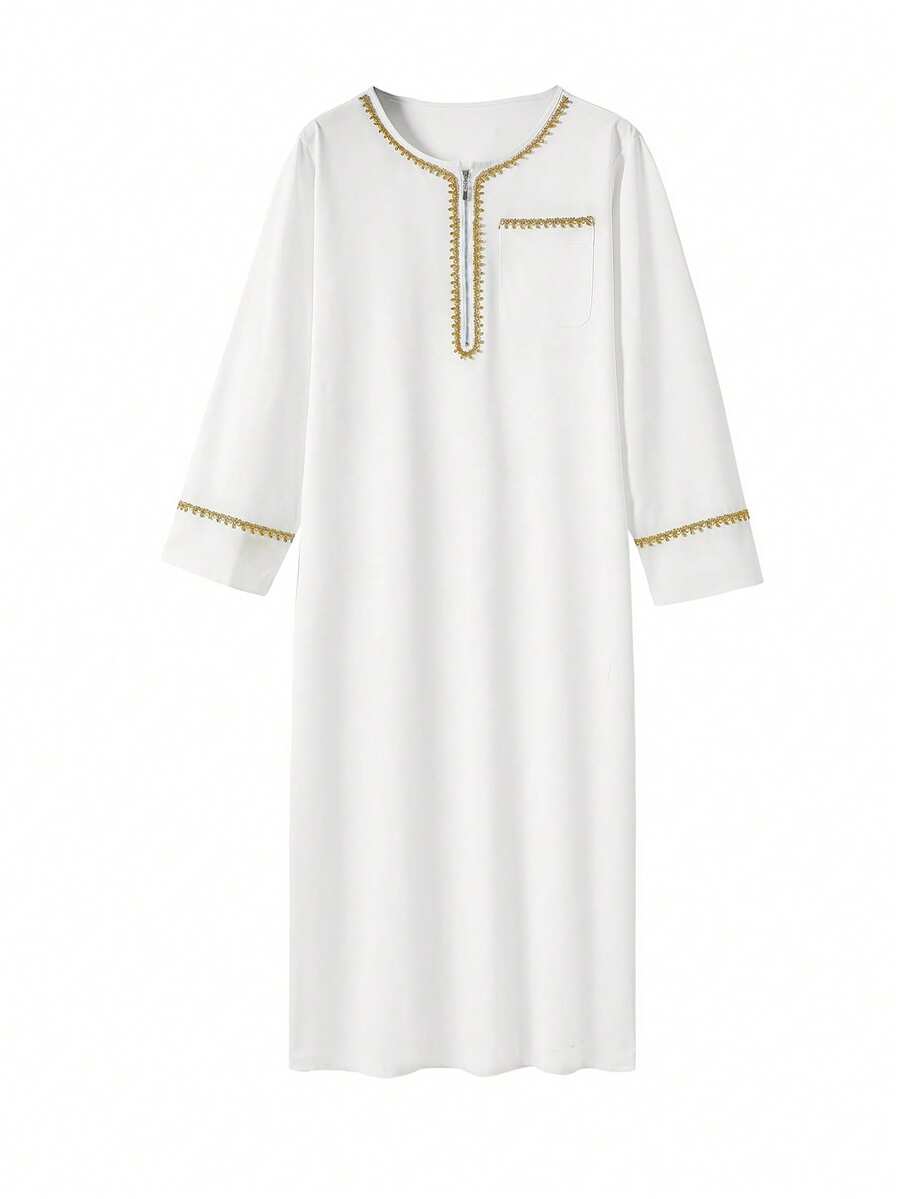 Ropa tradicional de Oriente Medio para hombres, túnica blanca - Blanco - Ver 1