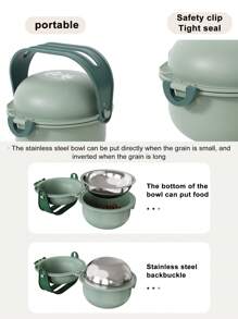 1pc Portable Double-Decker Dog Travel Bowl For Food And Water, Pet Outdoor Travel Supplies Odor-Proof Divider Designed For Small To Medium Sized Dogs And Cats Water Bottle Camping