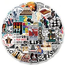 50 件国际象棋贴纸乙烯基美学贴纸，适用于剪贴簿、日记本、笔记本电脑、保险杠、滑板、水瓶、电脑、手机、卡通、安全帽、汽车贴纸和贴花 - 彩色 - 查看 1