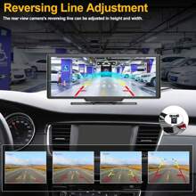 9.3inch Portable Car Screen With Wireless Apple Carplay Android Auto Mirror Link Dash Cam Front And Rear Reversing Monitor 1080P Backup Camera Split Screen/DVR Loop Recording/Voice Control/Bluetooth