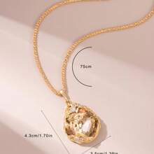 1 Stück modische goldfarbene Halskette mit tschechischen Strass & Edelsteinen