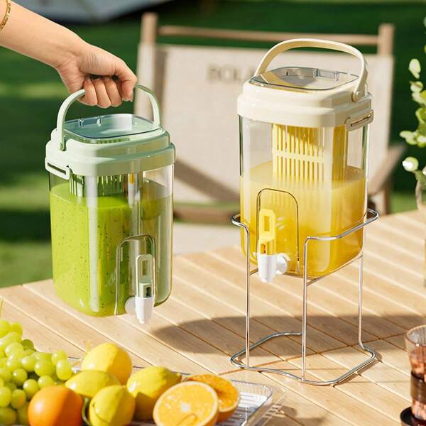 1pc High-End Refrigerator Water Dispenser/Fruit Tea Bucket With Tap, Home Beverage Cooler Jug, Outdoor Picnic