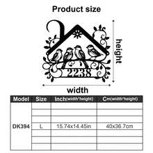 1 pieza Placa de metal personalizada con diseño de rama de árbol y pájaros con flores - Señal de dirección personalizada, número de casa, señal de dirección de jardín exterior, nombre de calle, apellido, decoración de patio - Regalo de registro, regalo para entusiastas del jardín, regalo para papá, regalo para mamá - Adornos, decoración del hogar, decoración de pared, decoración de habitación, decoración de sala de estar, decoración de dormitorio, decoración de baño, decoración de cocina, decoración de la casa, regalos personalizados, impresión gráfica - Multicolor - Ver 46
