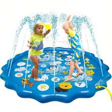 Diversión acuática al aire libre para niños: Alfombra de rociadores inflable de 39" | Estera de juegos de agua con rociadores para niños de 3 a 7 años | Juguete de agua para niños pequeños para chapotear y jugar en verano