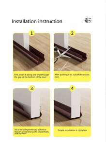 Bande d'étanchéité pour bas de porte PVC à emboîter de 93 cm/bande, réduction du bruit silencieuse, bande d'étanchéité pour bas de porte, article de blocage des courants d'air pour pièce climatisée, chambre à coucher, bande anti-vent pour bas de porte, stickers de décoration murale et de pièce
