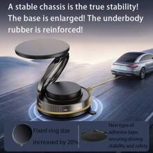 1 pièce Nouveau support de téléphone portable rotatif à 360 degrés avec ventouse magnétique à aspiration, support portable monté sur véhicule, surface lisse pour l'aspiration, fonctionnement à deux mains, réglage sur toute la plage et multi-angles, convient pour les véhicules, les tables et les murs