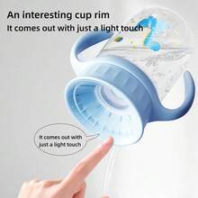 1-3岁幼儿卡通学习杯360度旋转宝宝学饮杯双手柄翻盖防漏婴儿杯不含双酚A，PP水杯奶瓶，4.1盎司（116.62克）多色