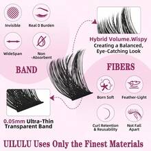 UILULU DIY Lash Extension Kit 280pcs Individual Lashes Clusters D Curl Lash Clusters, Lash Kit With Lash Bond And Seal, Remover, Lash Tweezers (30D+40D-0.07D-9-16MM Kit) - U02 Lash Kit - View 3