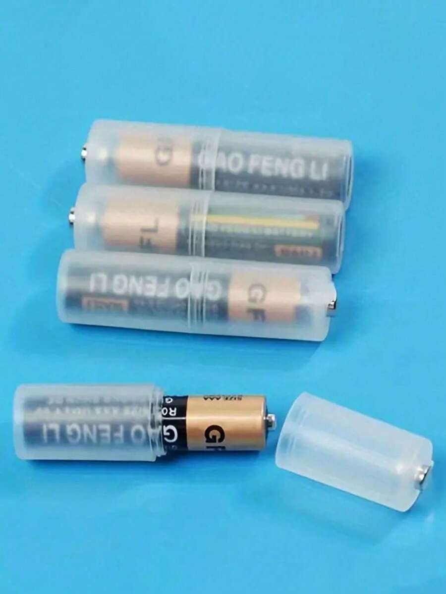 4PCS Battery Converter, High Toughness Plastic Aaa To Aa Battery Adapter, Lithium Ion Converter Portable Battery Case, Switch Box And Storage Box - Multicolor - View 1