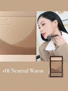 Rom&nd Romand BETTER THAN CONTOUR 01 NEUTRAL WARM, Soft Focus Mousse, Body Contouring, Layerable Application, 3D Sculpting, Suitable For Dry Skin, Multi-Purpose, Can Be Used On Nose/Cheeks/Hairline, Magnetic Packaging, Color Intensity Guide Included, 5-Minute Quick Shaping, 20.5g/0.72oz | Korean Makeup | K-Beauty - 01 TRUNG TÍNH ẤM ÁP - Xem 5