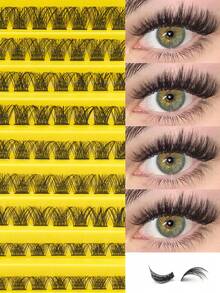 120 件/包蓬松分层貂皮睫毛延长，10-18 毫米浓密簇状假睫毛，适合日常、户外、派对使用