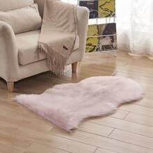 Carpet Non Slip Fluffy Shaggy Soft Rugs Sheepskin Rug Bedroom Mats Faux Fur - Pink - View 3