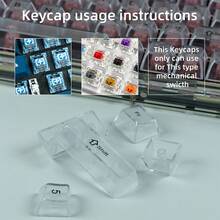 115 键帽套装，磨砂透明/黑色透明/全透明 PC 材质，MX 键杆，OEM 配置文件，兼容 61/68/75/80/87/98/100/104 键机械键盘 - 115 keys keycap - 查看 8